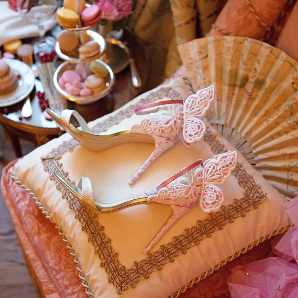 New Sophia Webster x LoveShackFancy Chiara Butterfly Heels - Picture 3 of 13